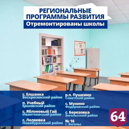 В Саратовской области обновят сотни образовательных учреждений